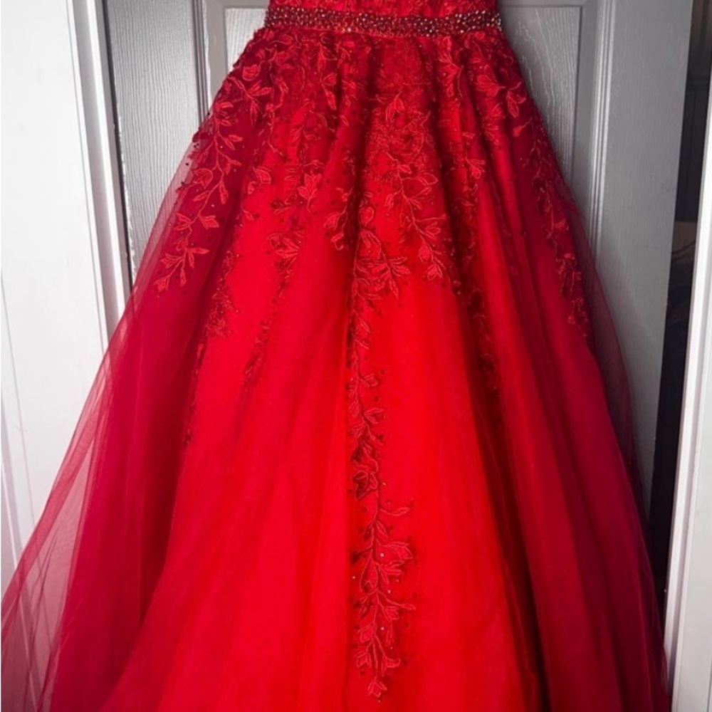 Sherri Hill Girls Size 12 Winning Red